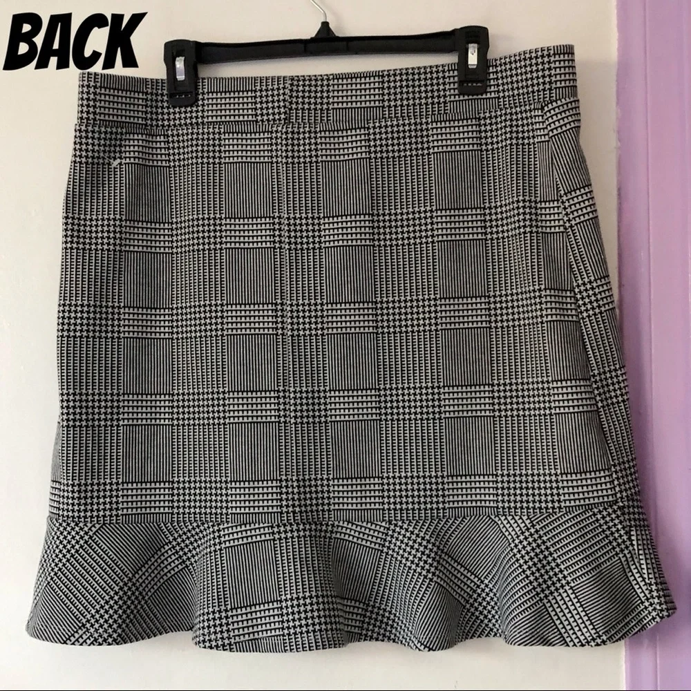 forever 21 plus ⋆ houndstooth ruffle skirt